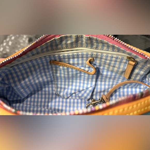 DOONEY & BOURKE VINTAGE Y2K MULTICOLOR PLAID PRINT BARREL BAG RARE - Picture 11 of 14